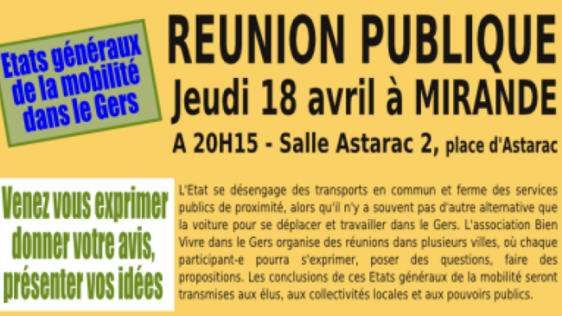 Etats Généraux de la Mobilité dans le Gers : c’est parti !