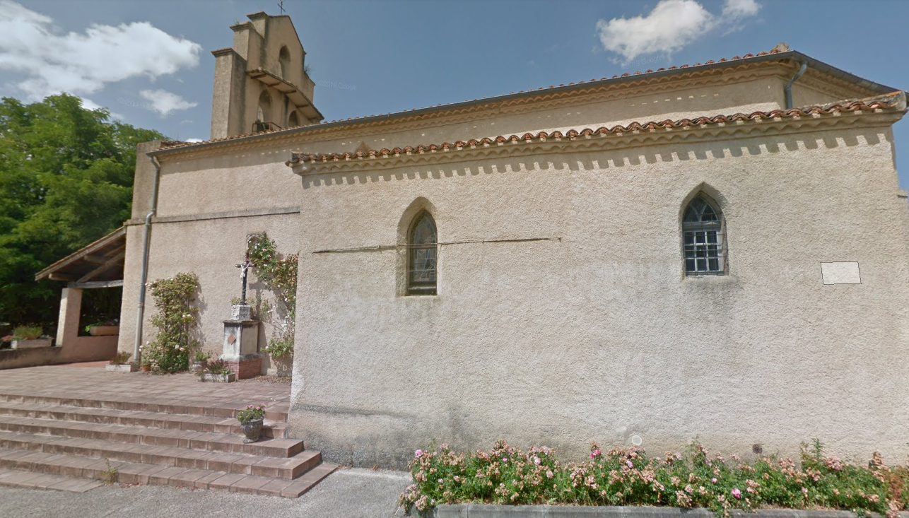 Ardizas, l'église - Street View Juillet 2018.