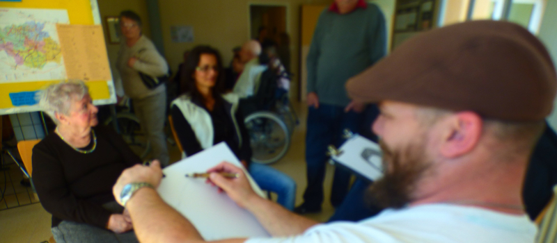 Les dessinateurs du Salon de la caricature aux Mille Soleils