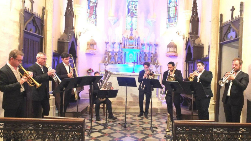 Sublime concert de Maxime Faix avec le "Beulick Brass Ensemble".