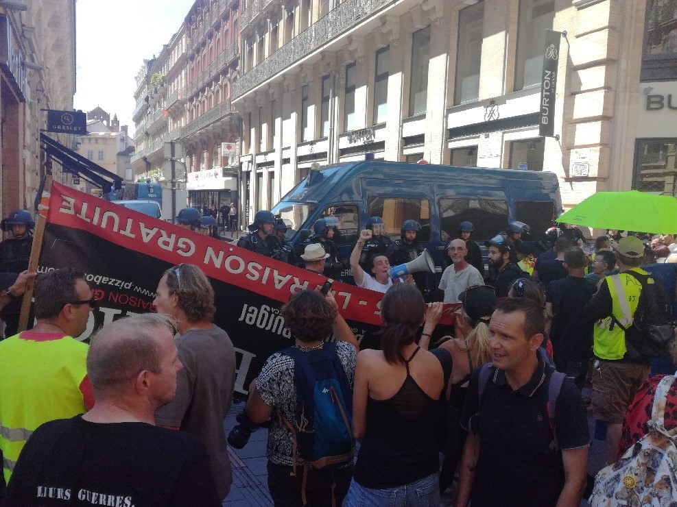 Lors de la manifestation toulousaine du 3 août