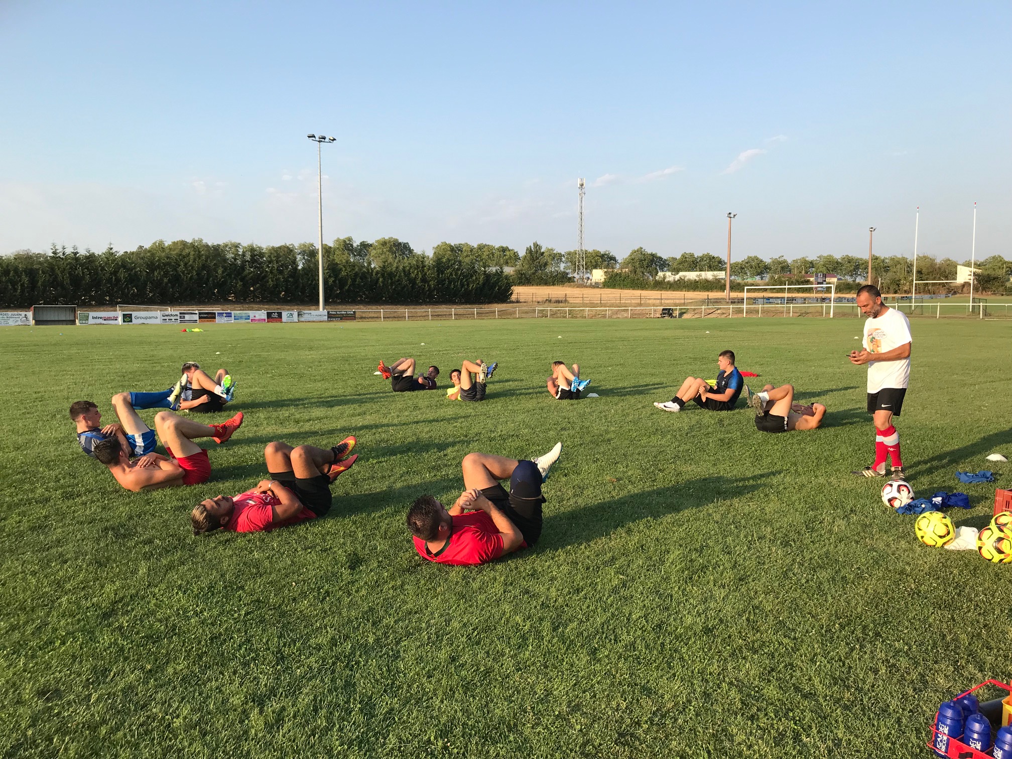 L'équipe fanion à l'entraînement