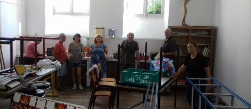 Déménagement de l'école de dessin de l'Atelier d'arts plastiques