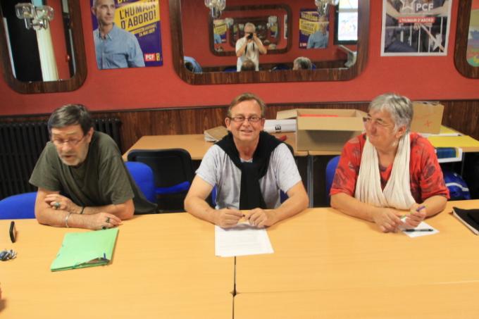 Serge Salomon, Eric Cadoré, secrétaire départemental du PCF 32 et Maryse Bellac