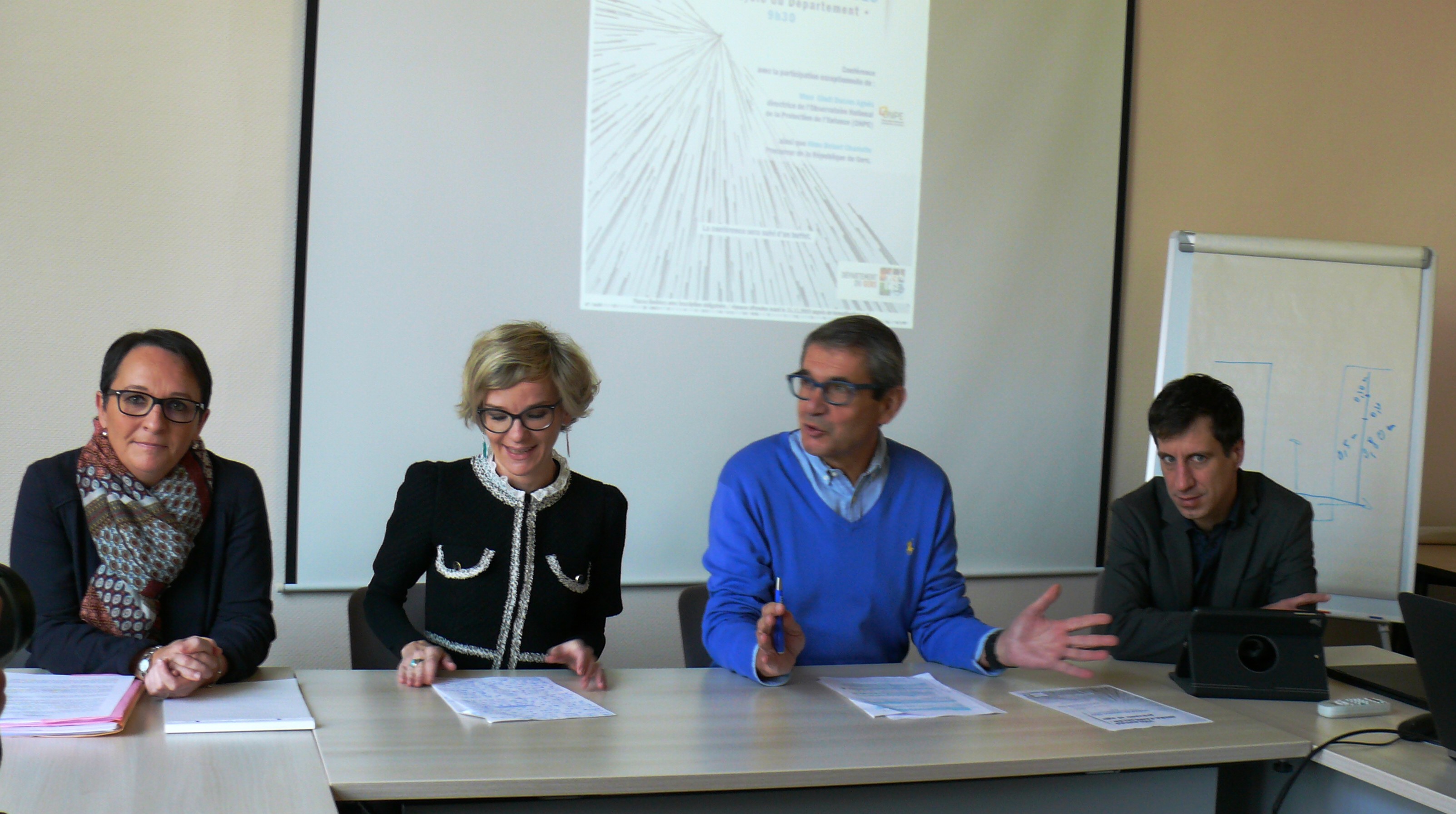 Sandrine Portail, Charlotte Beluet, Claude Bourdil et Yannick Bompart ont participé à la conférence de presse.