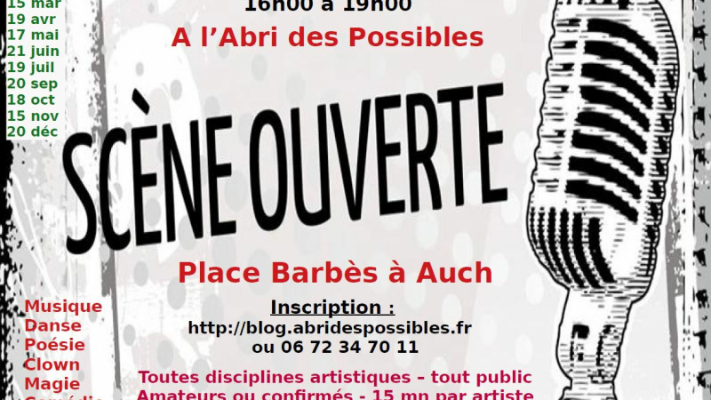 Scène ouverte  à L'Abri des Possibles 