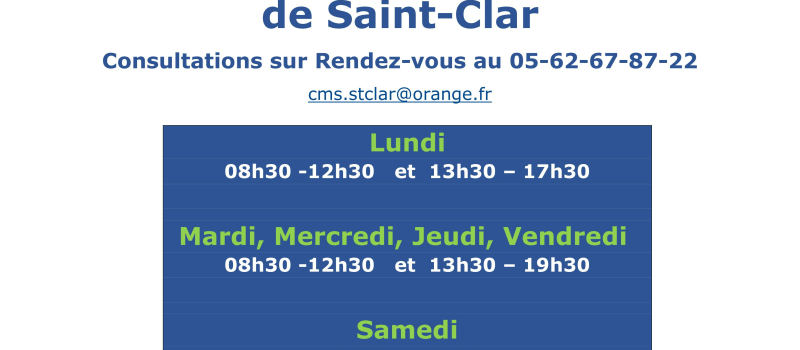 Le Centre municipal de Santé est ouvert
