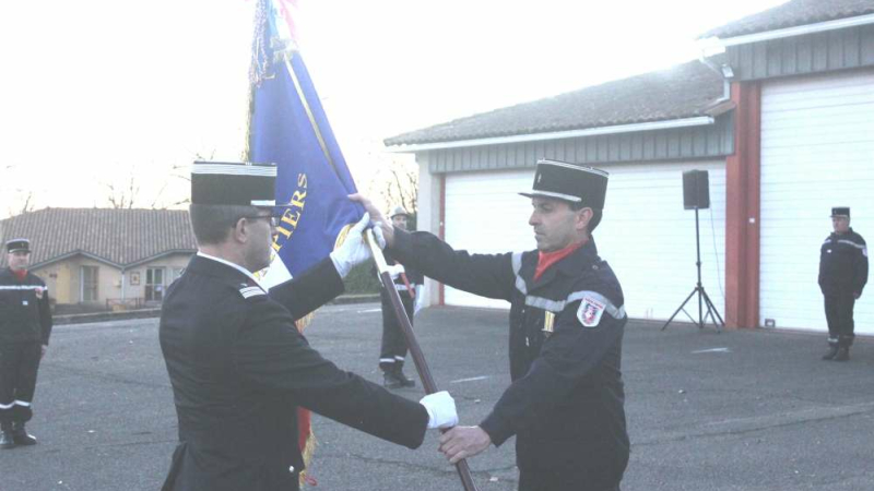 Passation de commandement chez les pompiers