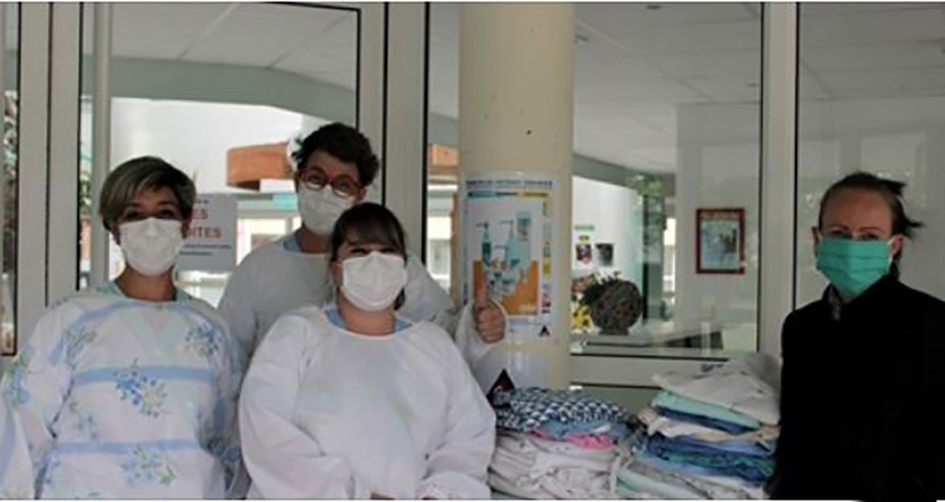 masques et blouses pour l'hopital de Mirande