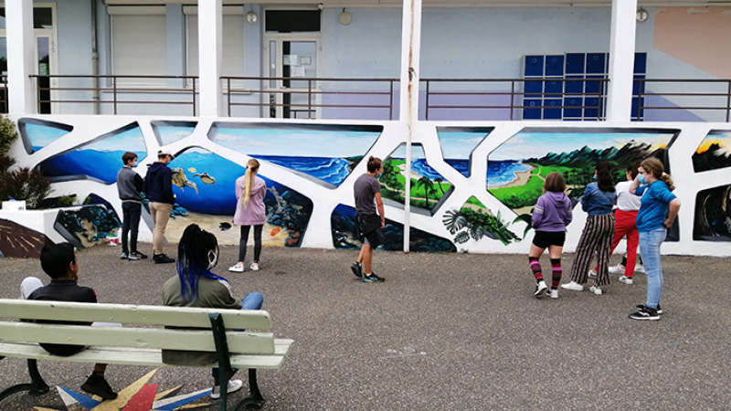 Le graff du collège inauguré