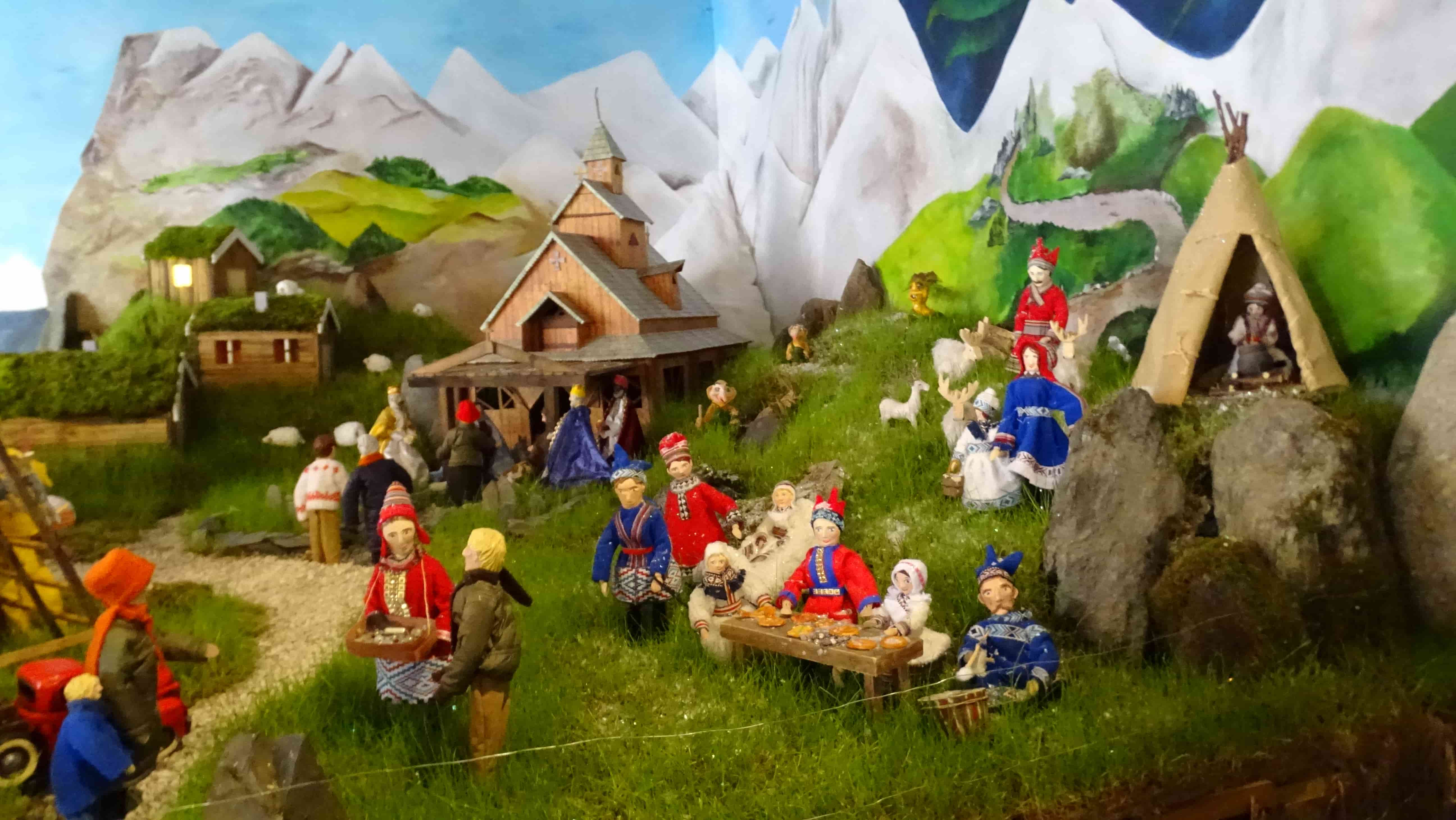 En 2019, le thème était l'habitat dans le monde. À Miradoux, le décor de la crèche était celui de la Norvège avec ses fjords, sa culture et ses traditions - Photo C. Gadon