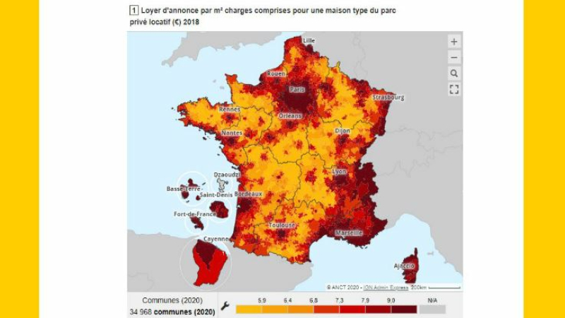 Quel prix moyen de loyer dans votre commune ?