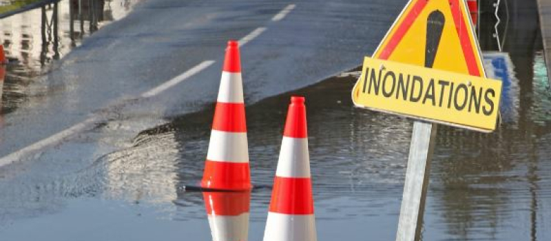 Le bassin de l'Adour en vigilance jaune crue inondation, des routes sont barrées