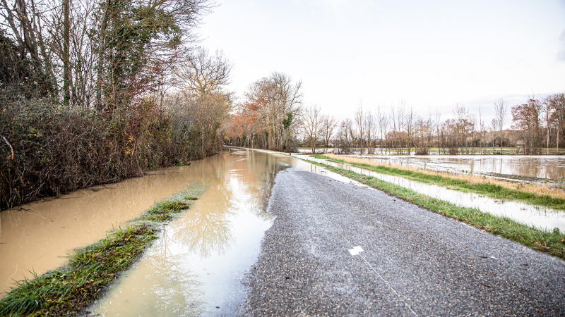 Quelques vues de la route Nogaro-Aignan inondée  