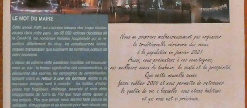 La Municipalité adresse ses vœux par le biais du bulletin municipal
