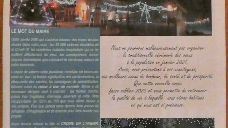 La Municipalité adresse ses vœux par le biais du bulletin municipal