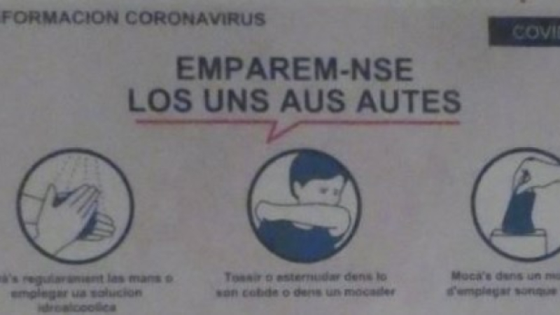 Pourquoi pas des affiches bilingues pour rappeler les consignes sanitaires?
