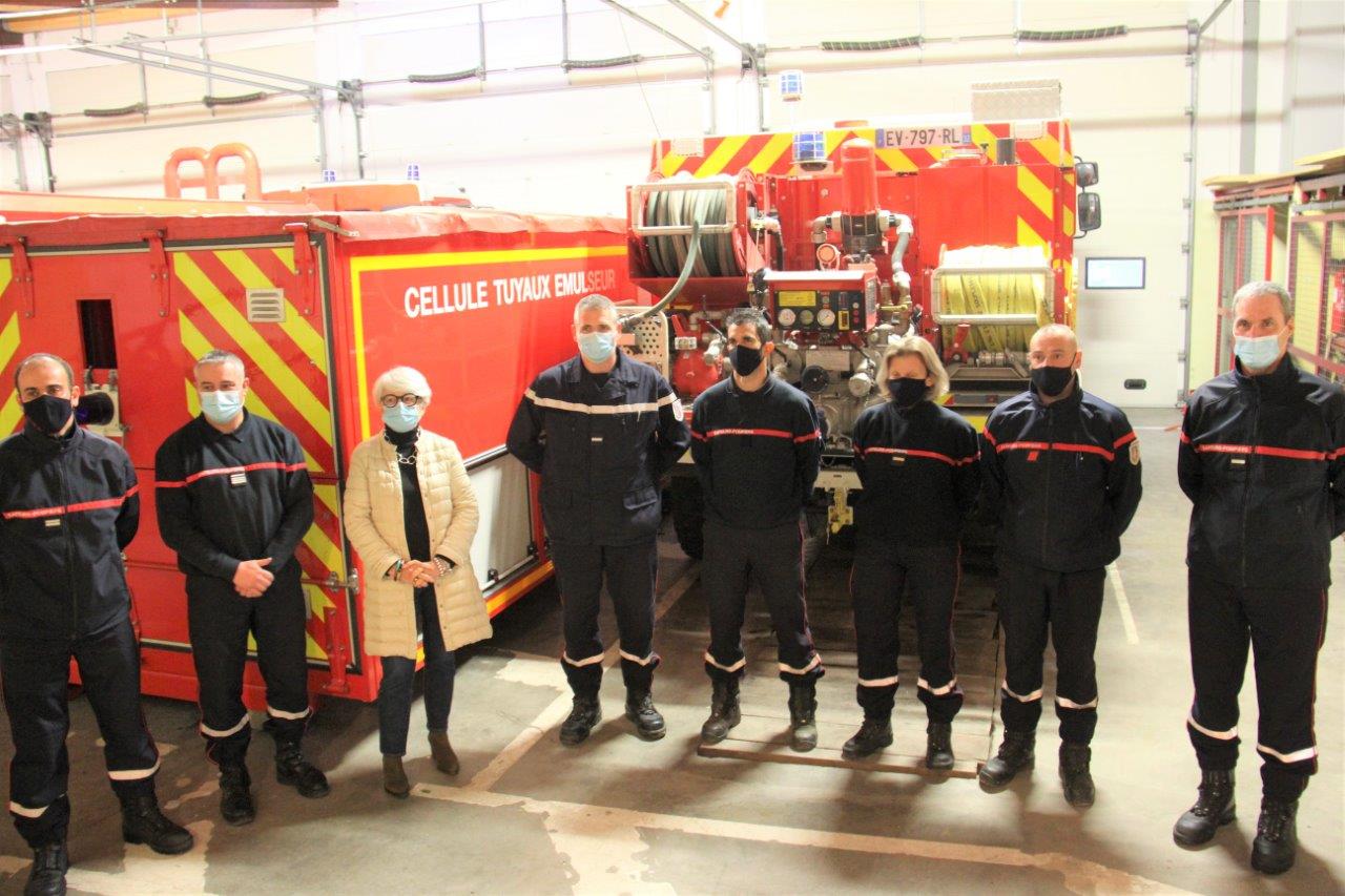 Première visite aux pompiers de garde - Photo Marc Le Saux