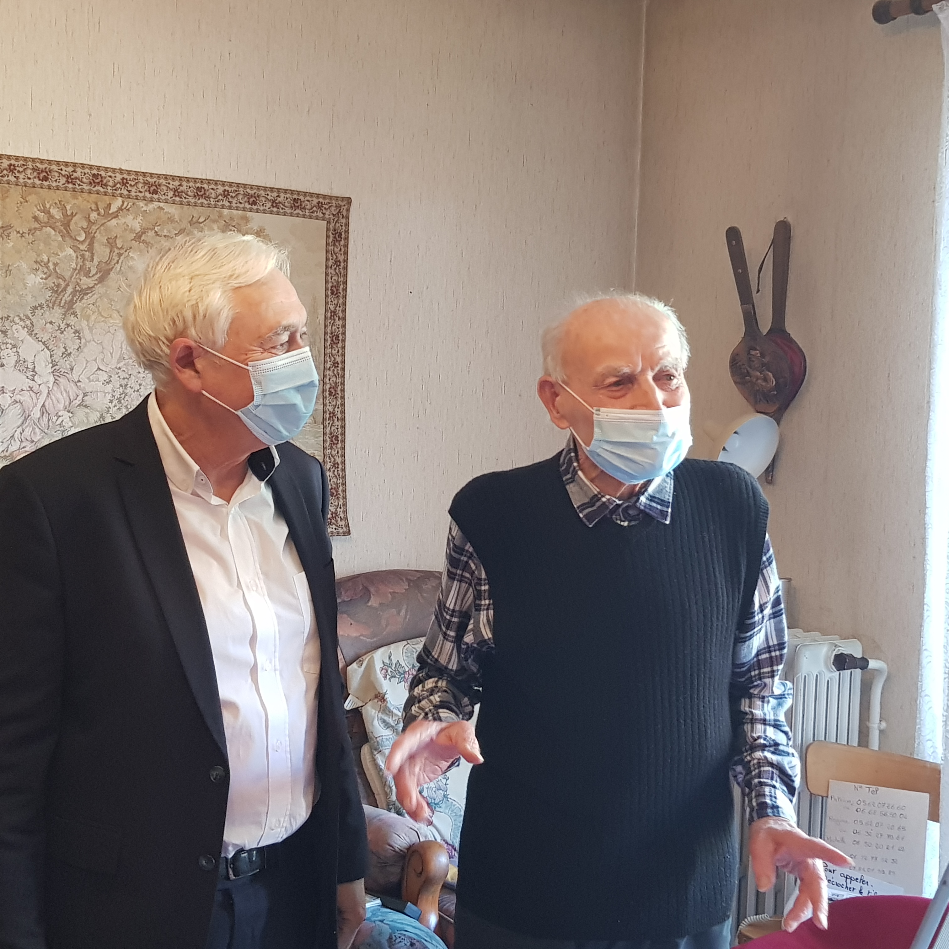 Françis Idrac et Monsieur Emile Mascaras lors de son anniversaire