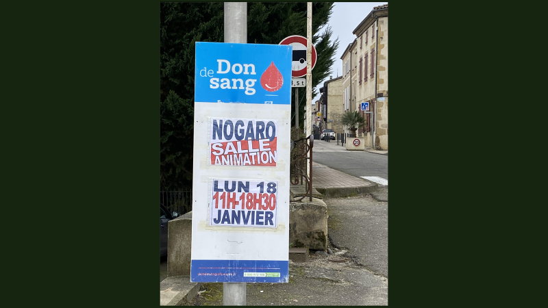 Additif à l’annonce «Don du sang le 18.01.2021 à Nogaro» 