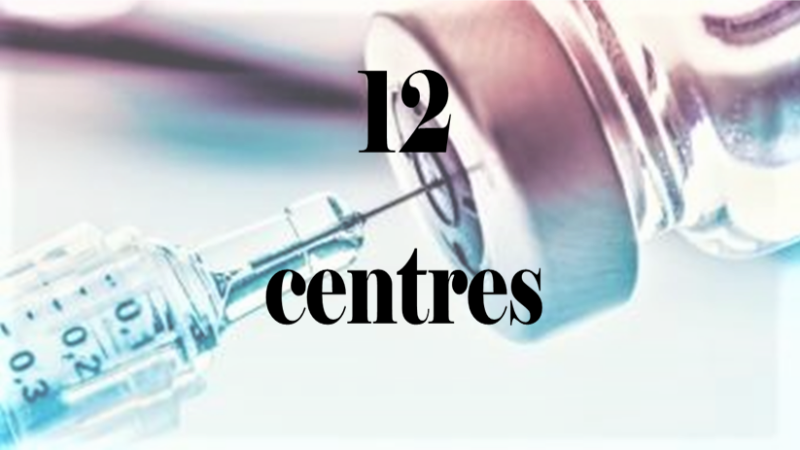12 centres de vaccination 