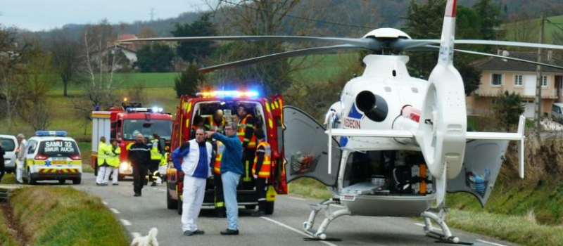 Choc frontal entre deux véhicules, deux personnes sont héliportées sur Tarbes