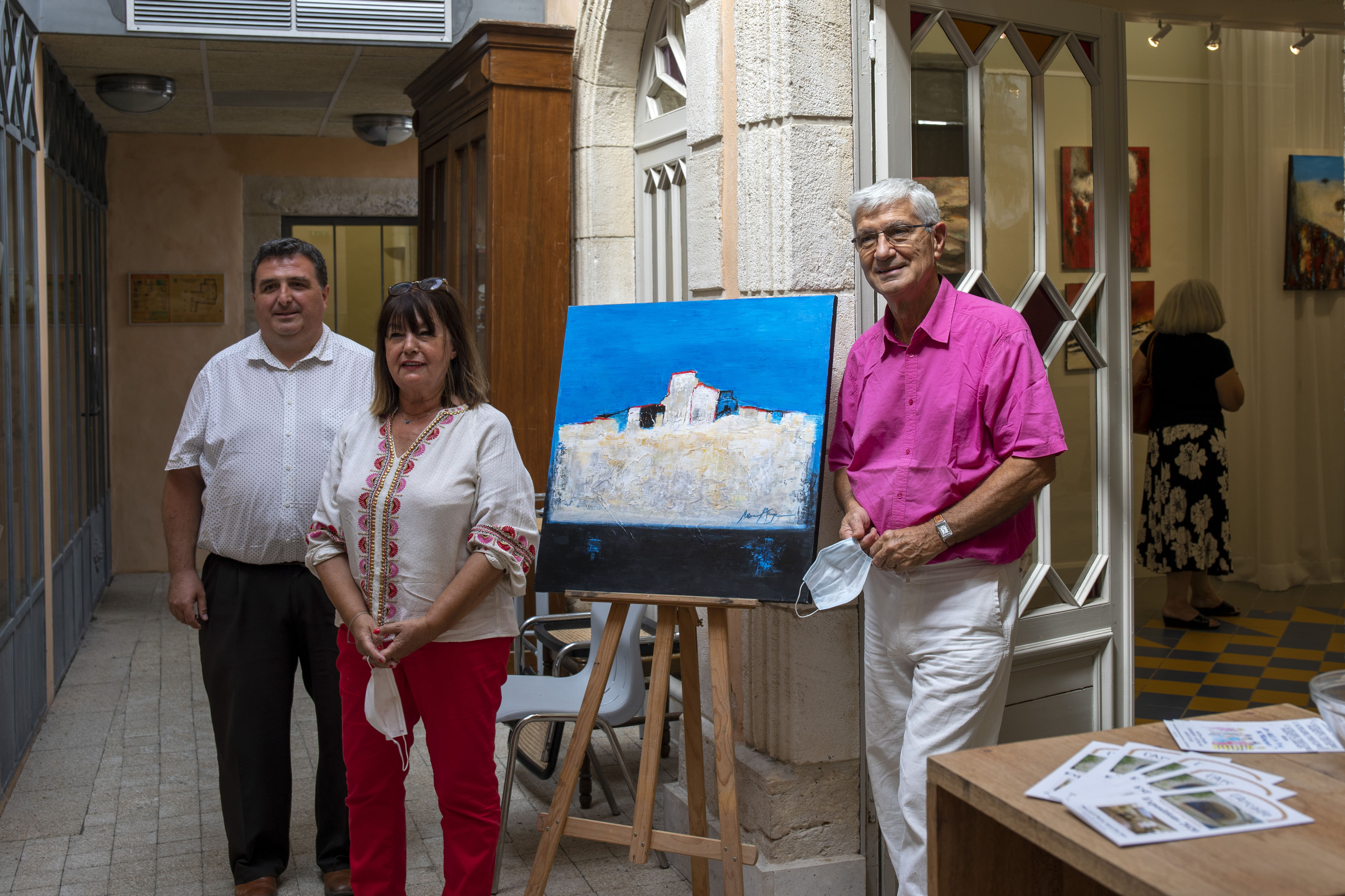 Exposition de Anne Monge, en présence de Gilles Nicoud et David Taupiac, l'an dernier.