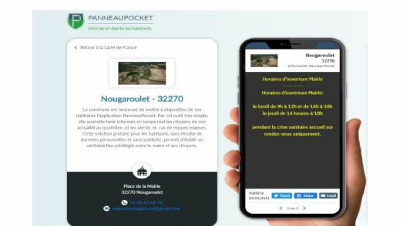 Le nouveau tableau d'affichage communal, Panneau Pocket