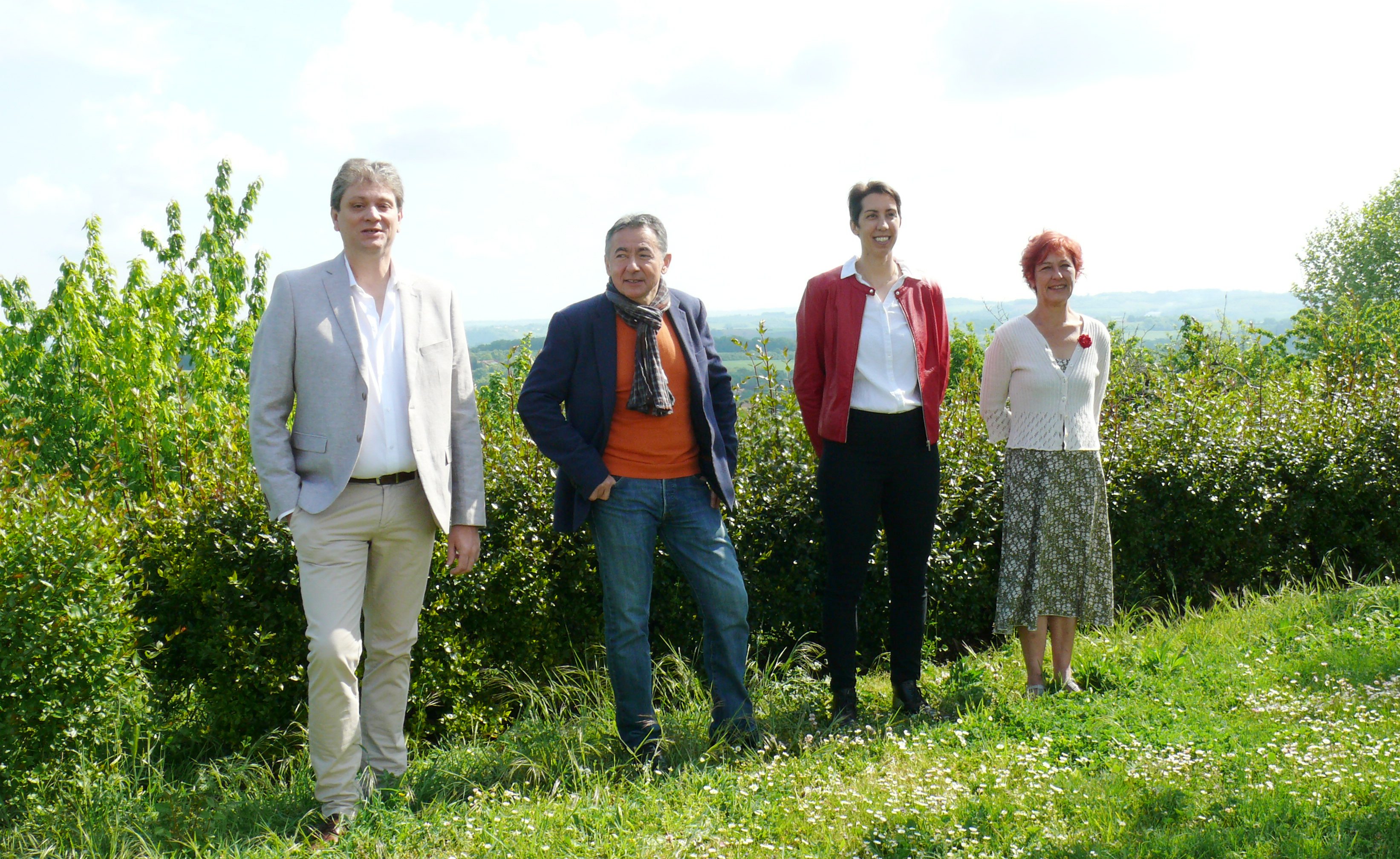 Bernard Ksaz et Lydie Toison entourés de Jérôme Lasserre et Laurence Guillory.