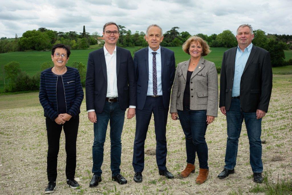de gauche à droite Claudine Carayon, Michaël Aurora, Christian Laprébende, Chantal Dejean- Dupèbe, Bruno Labourse