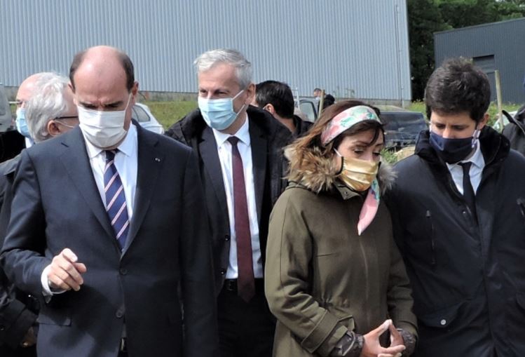 Le premier ministre et le ministre de l'agriculture en compagnie de la présidente de la région Occitanie, le 14 mai dernier - Photo JPE