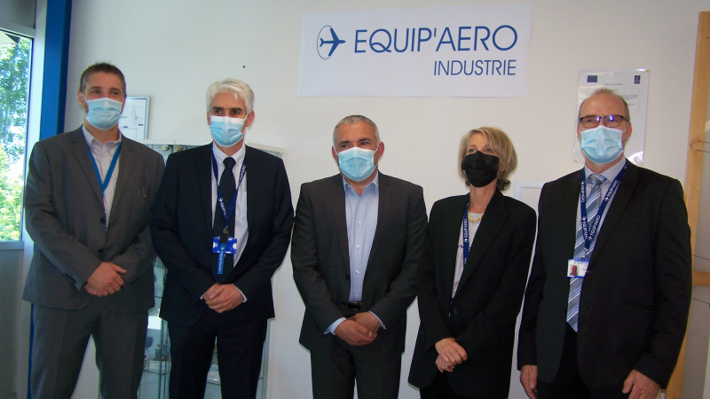 Visite de Rémi Branet, président de la CCI à l'entreprise Equip'Aero à L'Isle-Jourdain