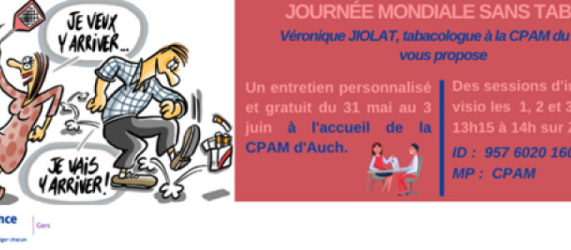 Semaine mondiale  sans tabac , le soutien de la CPAM  d'AUCH