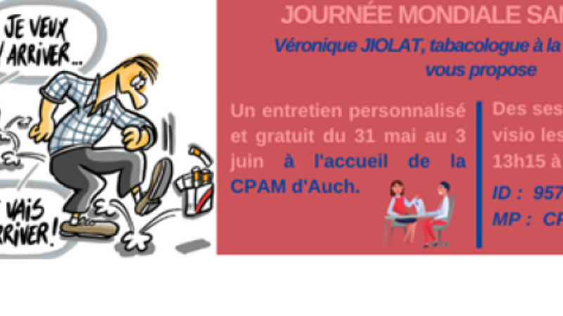 Semaine mondiale  sans tabac , le soutien de la CPAM  d'AUCH