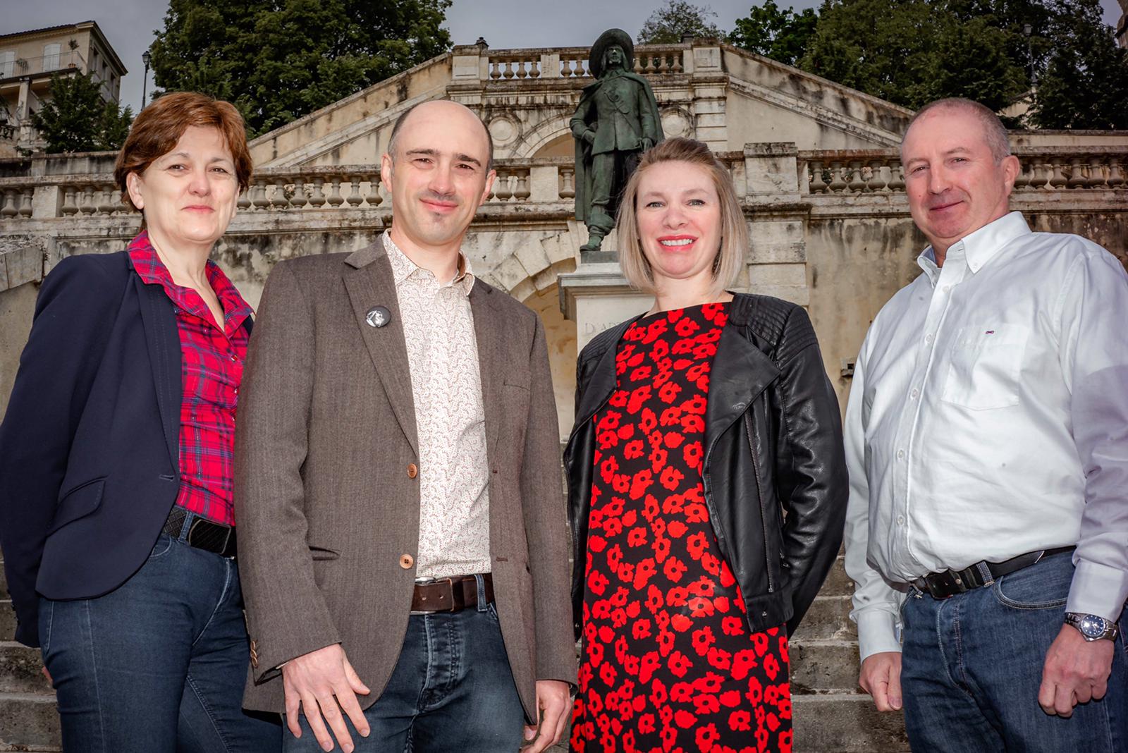 Jérôme Samalens et Charline Dumont entourés de Chantal Barranger et Alain Pérez.