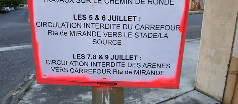 Circulation perturbée, travaux en cours dans la ville
