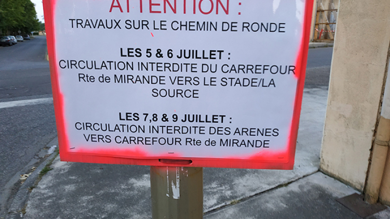 Circulation perturbée, travaux en cours dans la ville