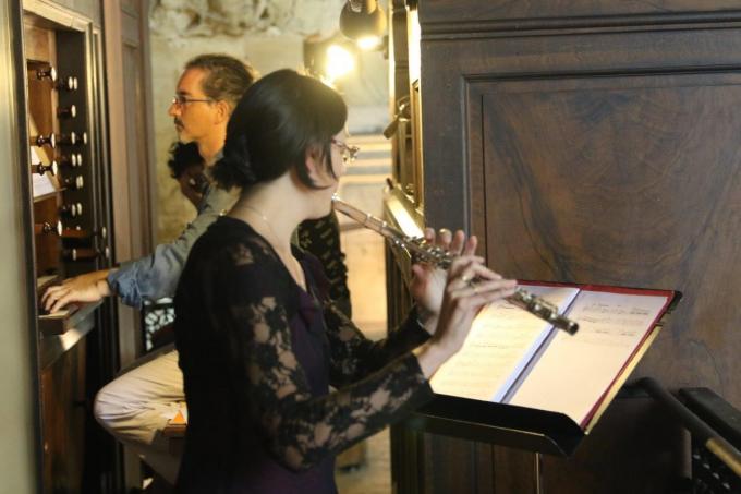 Dernier mardi de l'été en 2019 : Christophe Bouhier à l'orgue et Angélique Lézin à la flûte - Photo MLs