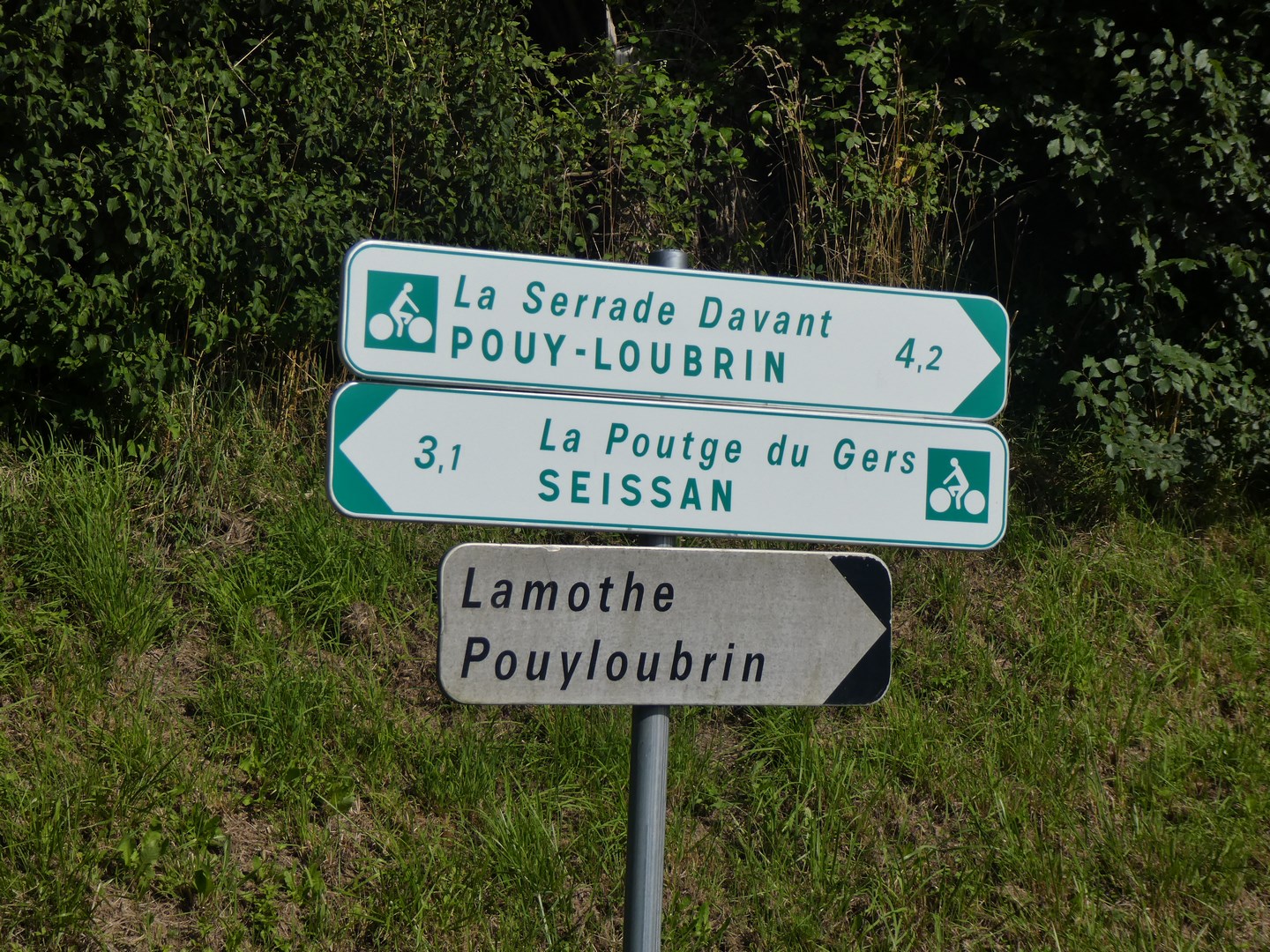 Ne reste qu'à pédaler en suivant les panneaux......