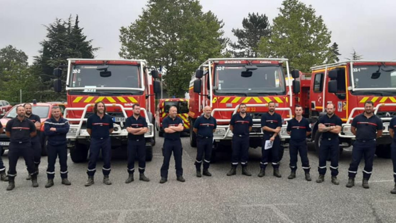 Retour de nos pompiers depuis l'Aude