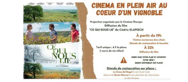 Cinéma en plein air au Domaine de Bilé mardi soir