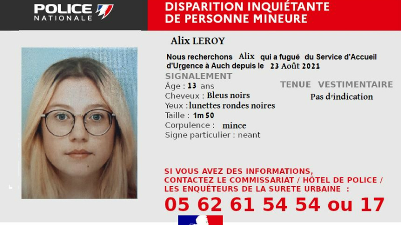 Avis de recherche de personne mineure