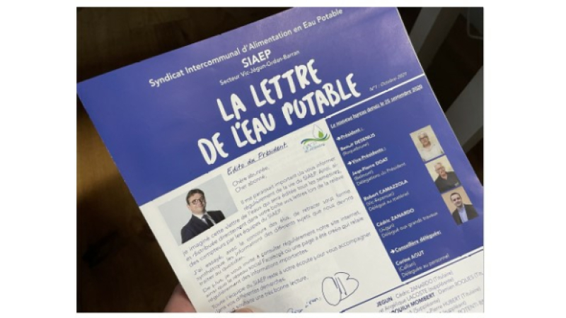 Syndicat de l'eau : la deuxième relève de l'année est lancée