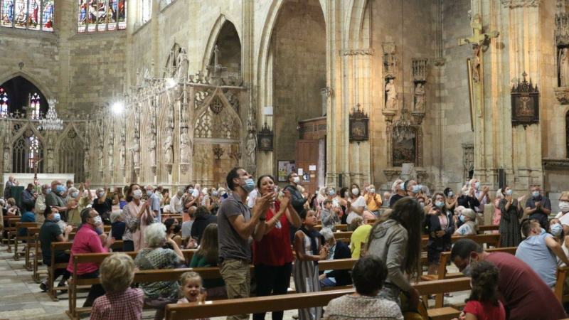 L'orgue allié avec trois trompettes, celles de trois musiciens de l'Orchestre national du Capitole de Toulouse