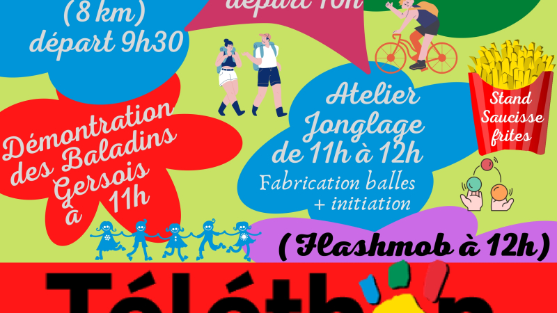 Le téléthon aura lieu samedi 4 décembre de 9h30 à 12h30