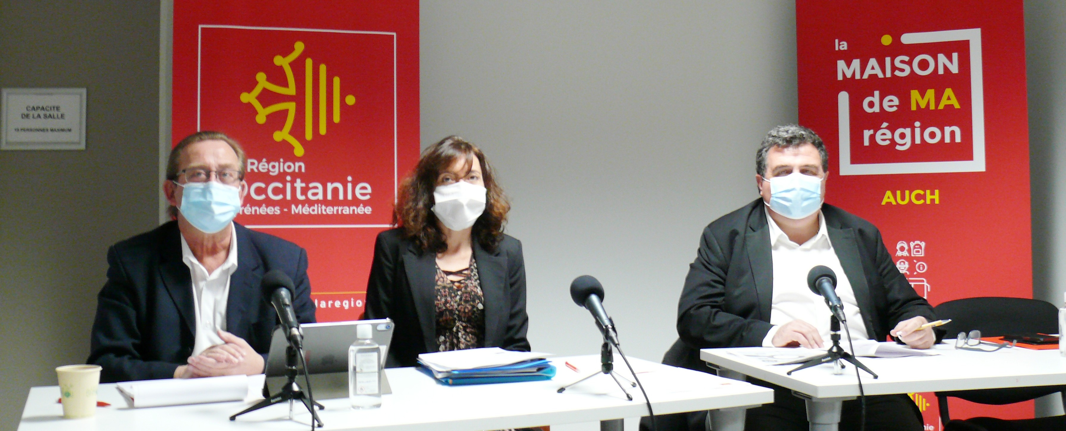 Eric Cadoré, Séverine Carchon et David Taupiac, Conseillers Régionaux, ont participé à la conférence de presse.