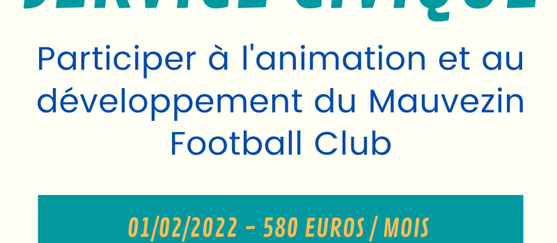 Le Mauvezin Football club recherche un service civique