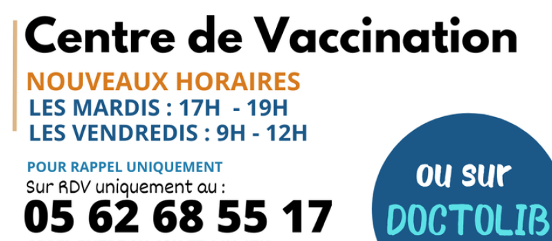 Vaccination: nouveau lieu, nouveaux horaires