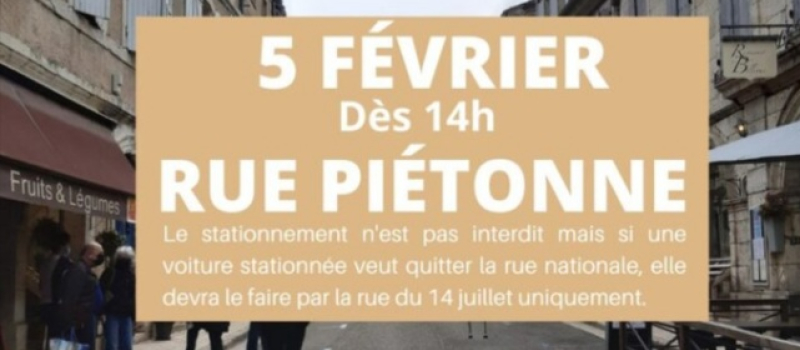 Leitora trail, piétonnisation de la rue Nationale