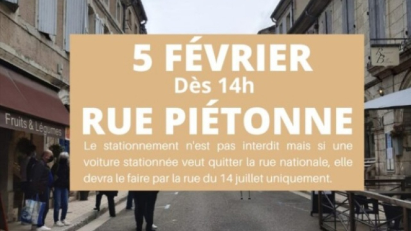 Leitora trail, piétonnisation de la rue Nationale